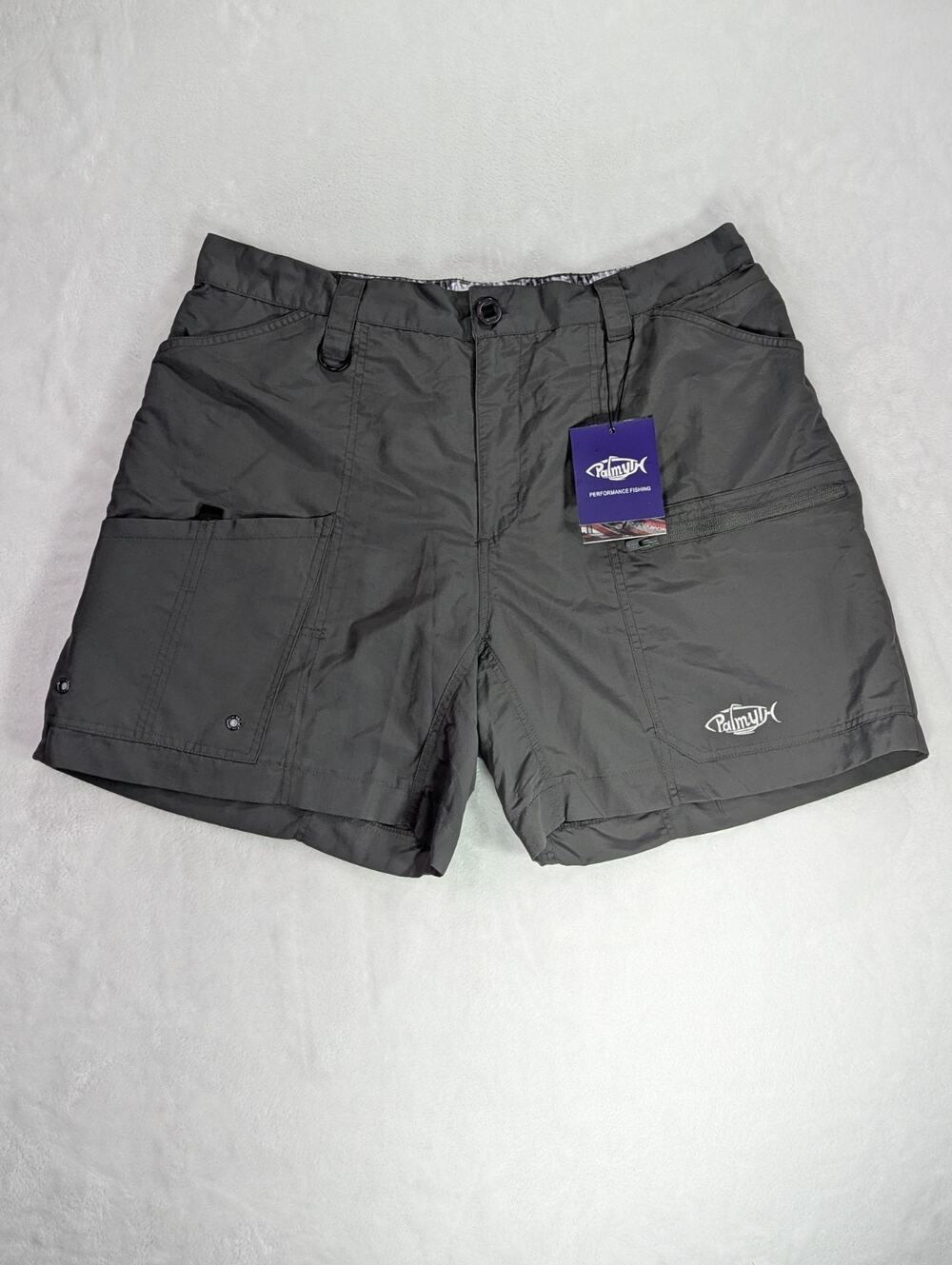 Palmyth Mens Performance Fishing Shorts NWT Size 38 XL Charcoal Gray 6.5"